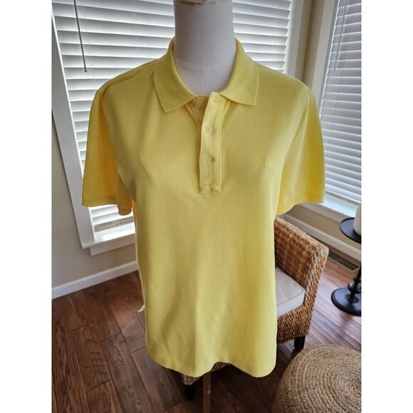 Lauren Ralph Lauren Tops - Lauren Ralph Lauren Yellow Polo Shirt Women's Size M Logo Preppy Golf